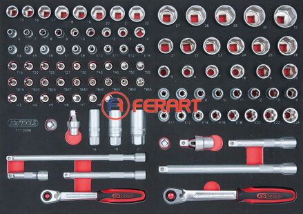 SCS 3/8"+1/2“ súprava kľúčov, 98-dielna, v 1/1 systémovej vložke