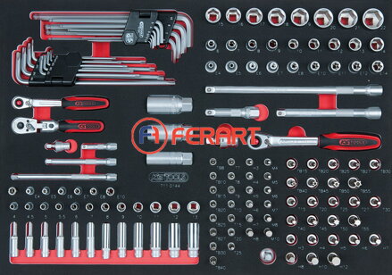 SCS 1/4"+3/8“ súprava kľúčov, 144-dielna, v 1/1 systémovej vložke