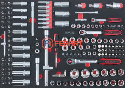 1/4"+3/8"+1/2" SCS súprava kľúčov, 151-dielna, v 1/1 systémovej vložke