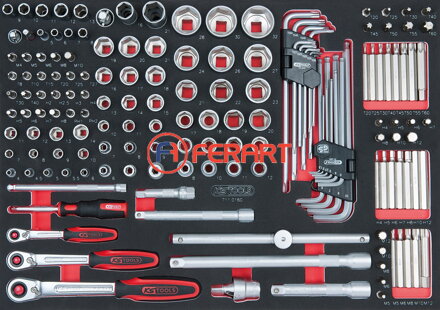 SCS 1/4"+3/8"+1/2" súprava kľúčov, 160-dielna, v 1/1 systémovej vložke