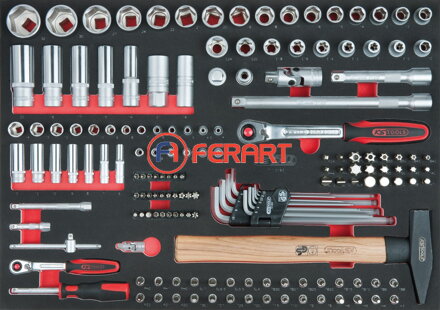 SCS 1/4"+1/2“ súprava kľúčov, 163-dielna, v 1/1 systémovej vložke
