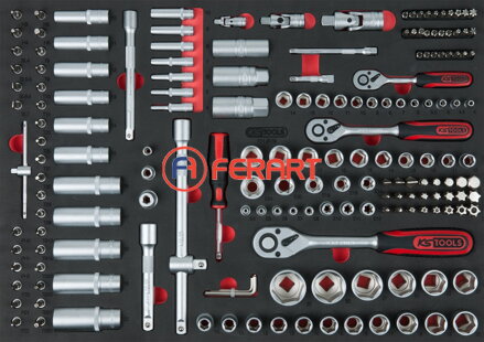 1/4"+3/8"+1/2" súprava kľúčov, 179-dielna, v 1/1 systémovej vložke