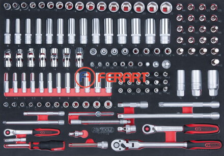 SCS 1/4"+3/8“ súprava kľúčov, 136-dielna, v 1/1 systémovej vložke