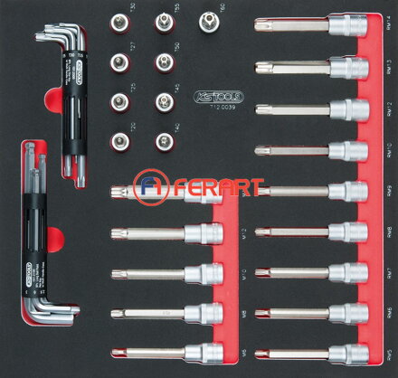 SCS 1/2" súprava kľúčov, 39-dielna, v 2/3 systémovej vložke