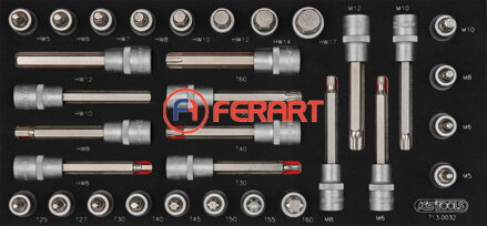 SCS 1/2" súprava nástrčných bitov, 32-dielna, v 1/3 systémovej vložke