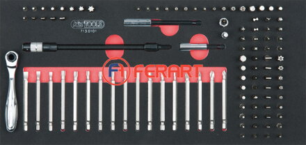 SCS 1/4" súprava bitov, 101-dielna, v 1/3 systémovej vložke