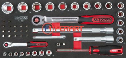 SCS 1/4"+1/2“ súprava kľúčov, 47-dielna, v 1/3 systémovej vložke