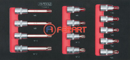 SCS 1/2" súprava nástrčných bitov, 13-dielna, v 1/3 systémovej vložke