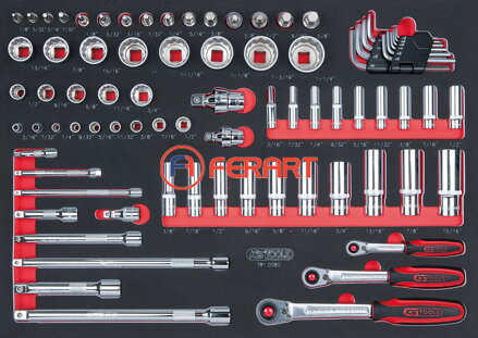 SCS CHROMEplus 1/4"+3/8"+1/2" súprava kľúčov, 80-dielna, v 1/1 systémovej vložke