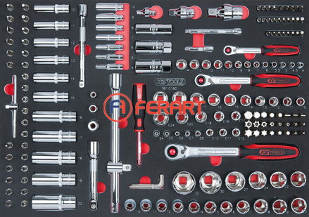 SCS CHROMEplus 1/4"+3/8"+1/2" súprava kľúčov, 180-dielna, v 1/1 systémovej vložke