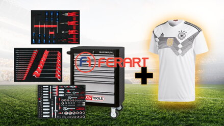 Crazy Deal 04 DFB jersey "S" + MASTERline tool cabinet,with 7 drawers + set of universal system inserts with 215 premium tools