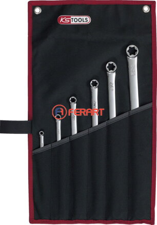 CHROMEplus dvojitý prstencový kľúč Torx-E, 6-diel.XL