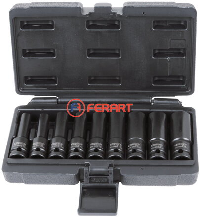 1/2" súprava silových nástrčných orechov Torx-E, 9 ks, E10-E24