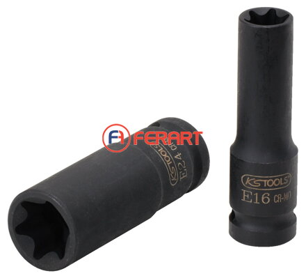 1/2" silový nástrčný orech Torx-E, dlhý, E22