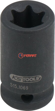 1/4" silový nástrčný orech Torx-E, krátky, E10
