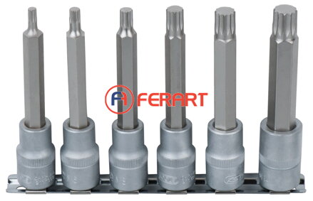Súprava 1/2" nástrčných bitov XZN, 6 ks, dlhé, M5-M14