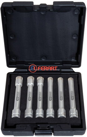 1/2" súprava nástrčných orechov Torx-E, 6 ks, E10-E20