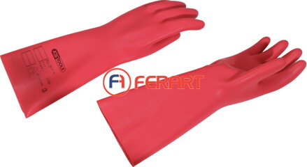 Izolovaná ochranná rukavica pre elektrikára, prírodný latex, veľkosť 9