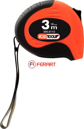 Meracie pásmo so zaisťovačom, čierno-červené, 3m