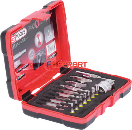1/4" + 10 mm súprava špeciálnych vyťahovákov skrutiek Torx, 18-dielna