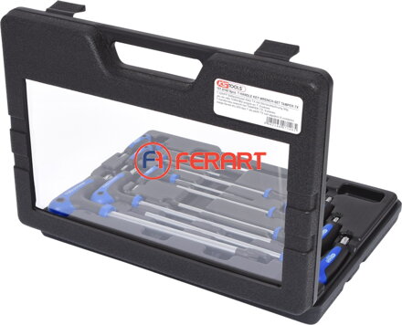 ERGOTORQUEplus súprava kľúčov s T-rukoväťou, Torx s otvorom,9-dielna,TB10-TB50