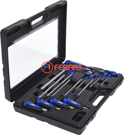 ERGOTORQUEplus súprava kľúčov s T-rukoväťou, Torx s otvorom,9-dielna,TB10-TB50