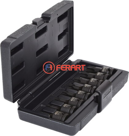 1/2" súprava silových nástrčných bitov Torx, 8 ks, T30-T80