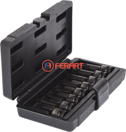 1/2" súprava silových nástrčných bitov Torx, 8 ks, T30-T80