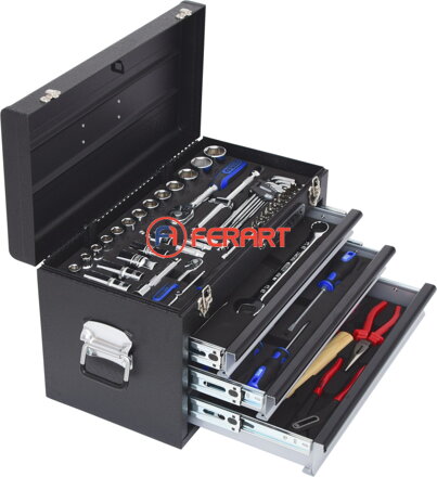 Súprava 1/4"+1/2" CHROMEplus univerzálneho náradia, 99 ks, palcová miera