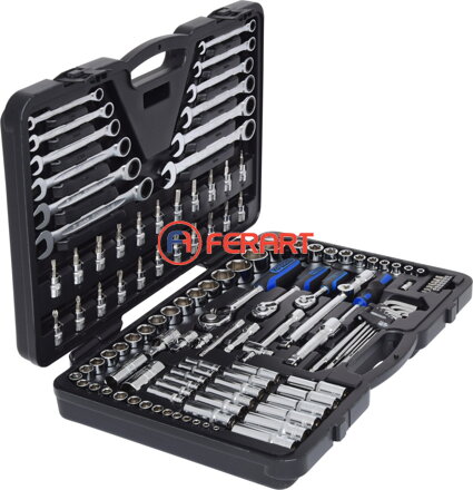 1/4"+3/8"+1/2" CHROMEplus súprava nástrčkových kľúčov, 124-dielna