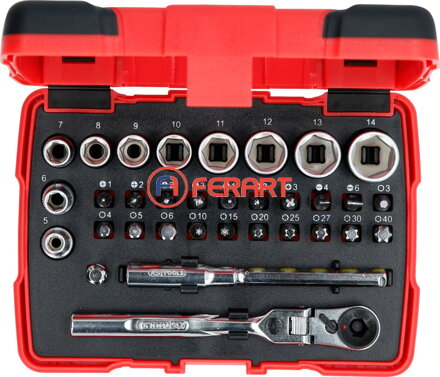 1/4" TORSIONpower box nástrčných bitov, 33-dielny