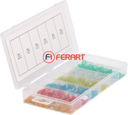 Sortiment mini poistky, 5-30A, 120-dielny