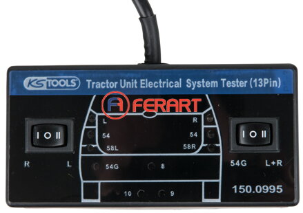 12V tester pre ťahač / skúšačka pre zásuvky prívesu 7 + 13-pólový, 2-dielny