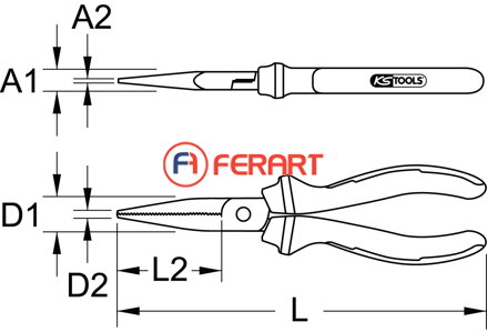 ERGOTORQUE ploché kliešte, 160mm