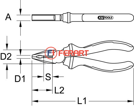 Kombinované kliešte ERGOTORQUE, 160 mm