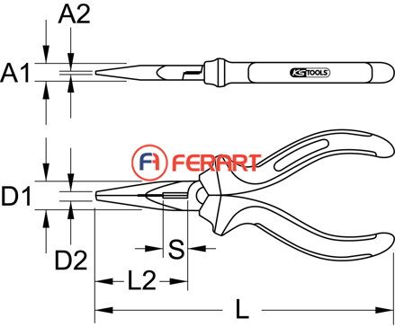 Telefónne kliešte ERGOTORQUE, 160 mm