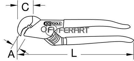 Špeciálne rúrkové kliešte, 4-nás. nastaviteľné, 242mm