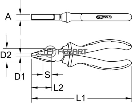 ERGOTORQUE VDE kombinované kliešte, 170mm