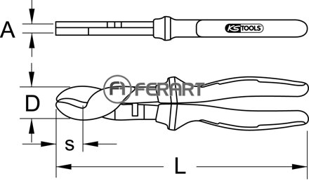 ERGOTORQUE VDE káblové nožnice, 165mm