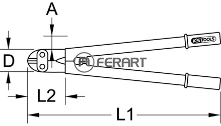 Izolovaný strihač svorníkov, 610mm