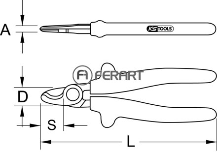 CLASSIC 1000V jednoručné nožnice na káble, 165mm