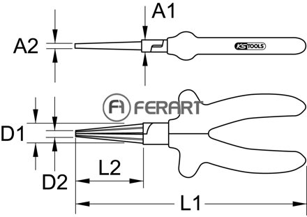 CLASSIC 1000V guľaté kliešte, 160mm