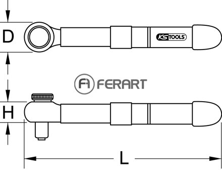 3/8" izolovaný mini momentový kľúč, 5-25Nm