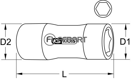 1/4" izolovaný nástrčný orech, 11mm