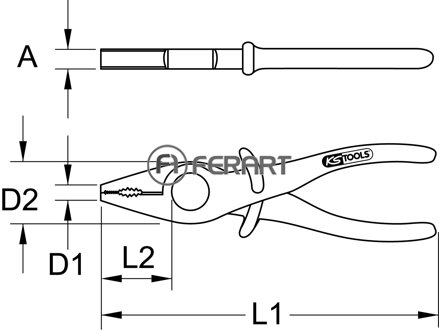 Izolované plastové ploché kliešte, 180mm