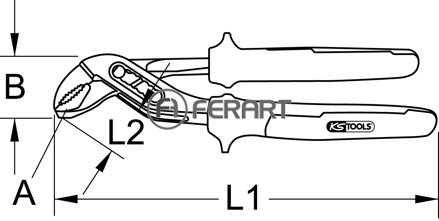 ERGOTORQUE VDE kliešte na vodné čerpadlo, 240mm