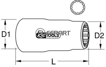 3/8" izolovaný nástrčný orech, 1/2"