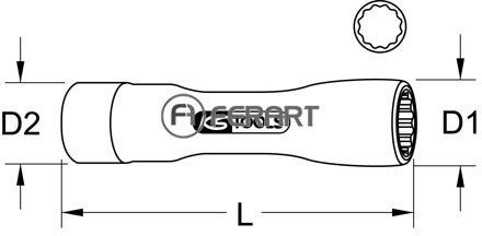 3/8" izolovaný nástrčný orech, XL, 13mm