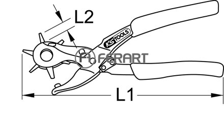 Revolverové dierovacie a krúžkové kliešte, 220mm