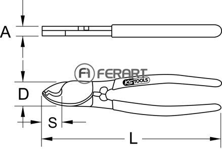 Strihač na káble Ø10mm, 160mm